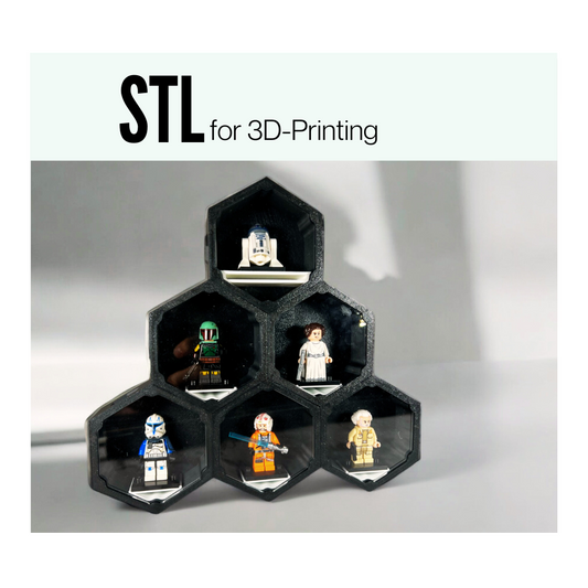 Hexagon Display Case for Collectible Figures - Commercial STL
