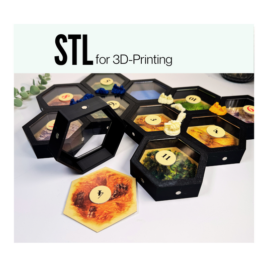 STL Catan 3D Magnetic Hexagon Attachments - Commercial STL